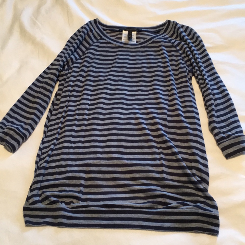 BCBG Navy and Gray Top